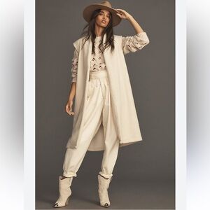 Anthropologie Self Contrast Sherpa Vest Duster Jacket